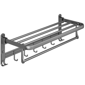 Jiadu Towel Rack 4 Bars Wall Mounted Aluminum Storage Organizer Shelf Bathroom Towel Holder - Product Image 5