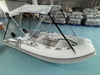 Bateau semi-rigide en aluminium de 3,5 m pour 6 personnes, Achilles Hypalon, avec compartiment de proép跳板 en aluminium personnalisé, auvent pliable, roues de transom à dégagement rapide