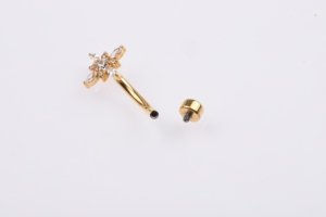 Ensemble de bijoux de <span class=keywords><strong>piercing</strong></span> corporel en titane F136 plaqué or <span class=keywords><strong>avec</strong></span> zircon 5A pour le <span class=keywords><strong>nombril</strong></span>, idéal pour fiançailles, mariage, fête ou cadeau - Product Image 4
