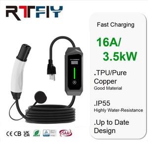 Meilleur <span class=keywords><strong>prix</strong></span>, chargeur EV portable 16A 3,5 kW, <span class=keywords><strong>Tesla</strong></span>, utilisation à domicile et en voyage, recharge de véhicules électriques, étanche IP65, certifié CE RoHS - Product Image 1