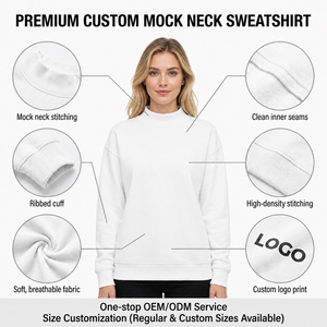 Factory Direct <b>Women's</b> Turtleneck Sweatshirt Loose Fit Long Sleeve Solid Color <b>Top</b> Custom Branding OEM Garment Production - Product Image 2