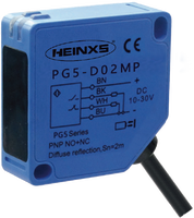 Sensor Fotoelektrik Refleksi Difus Jarak Jauh HEINXS PG5-D02MR dengan Output Relay 12-230V AC/DC Waktu Respons <5ms