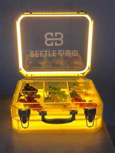 Custom Logo 5MM Thick Washable Pre-Assembled Powder Coated Lighted Acrylic Mirror Beef Suitcase Meat Carrier <b>Box</b> LED <b>Display</b> - Product Image 3