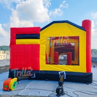 Château gonflable Red Lightning McQueen avec toboggan, voitures de course, château gonflable avec parcours d'obstacles amusant
