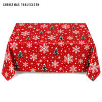 Nappe de table de Noël en plastique imprimé imperméable jetable, certifiée ISO9001, taille et couleur personnalisables, forme carrée
