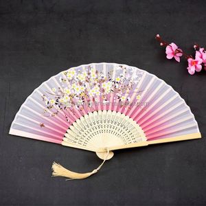 Abanico Plegable de Seda con Diseño Chino-Japonés de Estilo Vintage para Decoración del Hogar, Adornos de Danza y Artesanía de Bambú - Product Image 2