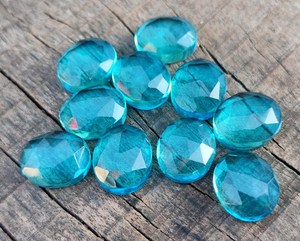 อัญมณีควอทซ์สีบุษราคัมแวววาวอัญมณีที่ผ่านการปรับเทียบแล้วสำหรับเครื่องประดับทรงเสน่ห์ทำให้กลับแบนมีขนาดให้เลือก - Product Image 5