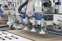 Máquina CNC 2128 de Alta Rigidez para Producción en Lotes de Muebles de Madera con Alimentación Automática en Venta