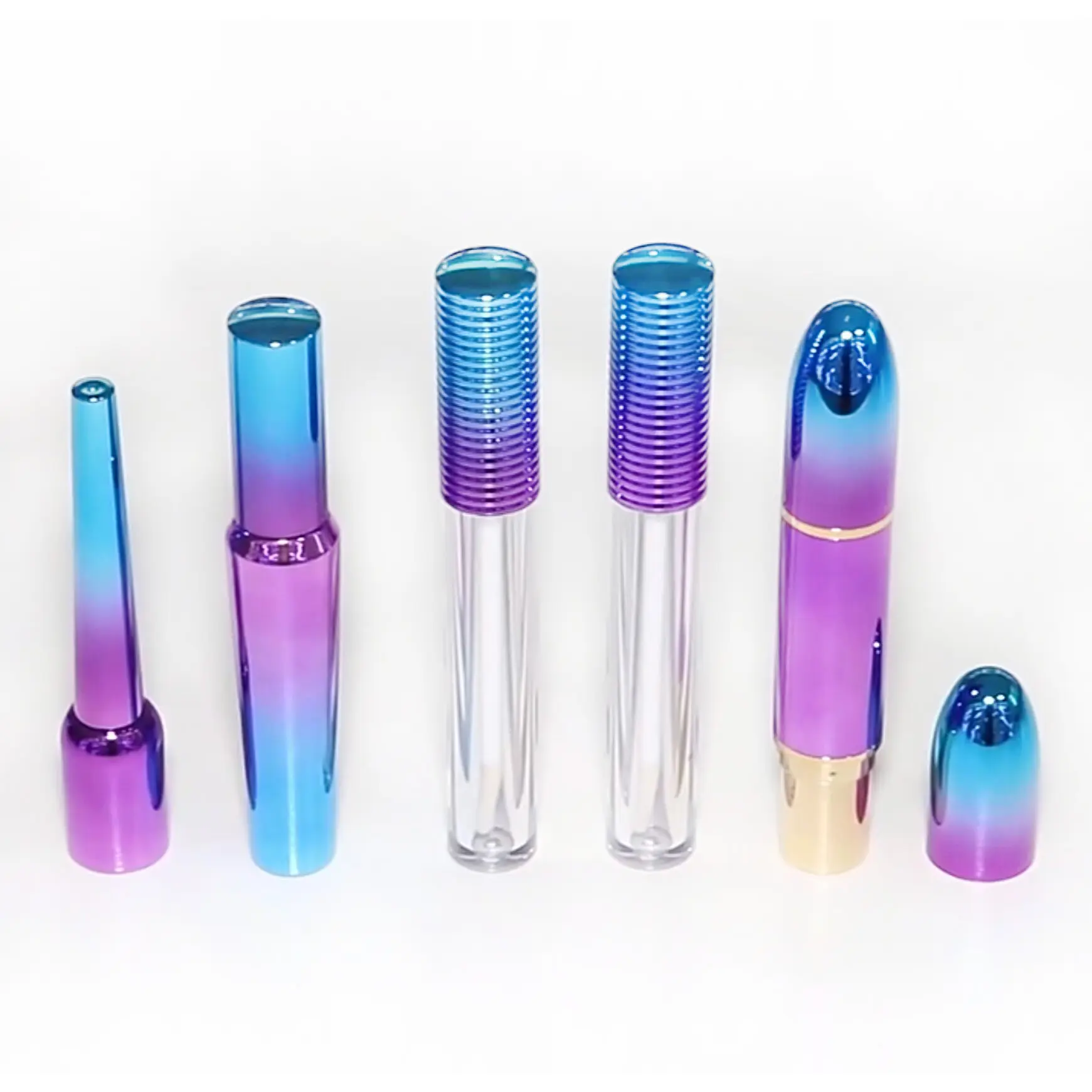 China make your own logo glitter lipgloss containers liquid lipstick bottle purple plastic lipgloss tube