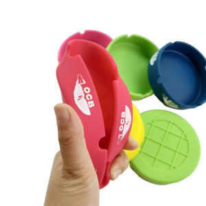 Ceniceros de Mesa para Cigarros, Portátiles, Irrompibles, Bandeja para Fumar Suave y Duradera, Cenicero Redondo de Silicona para Cigarrillos y Cigarros, 50g/unidad - Product Image 1