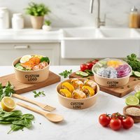 Contenants jetables en papier enduit de qualité alimentaire, biodégradables, étanches, avec logo personnalisé JAN GOO, pour salades, biscuits, en-cas, réutilisables, recyclables