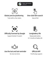 Traceur d'Objets Android Certifié Google Fonctionne avec l'Application Google Localiser Mon Appareil Compatible avec Tous les Appareils Android