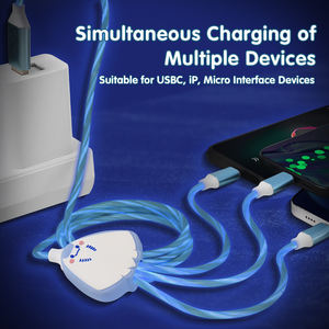 RGB Gradual Shining Cargador de teléfono móvil Cable DE DATOS LED Light Up 1M 3,3 FT USB Tipo C 3 en 1 Cable de carga rápida - Product Image 4