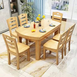 <b>Dining</b> Room <b>Set</b> 5 Piece <b>Round</b> Extendable Wooden <b>Table</b> With <b>4</b> Chairs Walnut Color <b>For</b> Home Use - Product Image 2