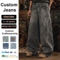 Jean en denim déchiré taille mi-haute à motifs de crânes pour homme, style gothique urbain, coupe droite, best-seller transfrontalier AliExpress, ODM