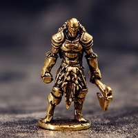 1 pièce Nouvelle figurine de guerrier en laiton, style rétro vintage, pièce d'artisanat décorative pour bureau, best-seller