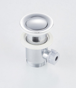 Vanne de vidange escamotable moderne pour lavabo G1-1/4" en acier inoxydable avec tiges de levage chromées pour salle de bain - Product Image 2