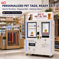 Máquina Expendedora Comercial Inteligente de Placas de Identificación para Mascotas, Grabado Láser Personalizado, Acero Inoxidable, Código QR, Monedas, Centro Comercial