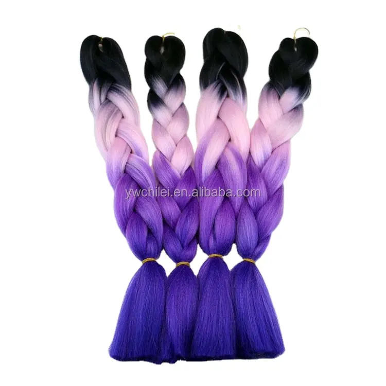 Extensiones de cabello de 24 "con trenzas Afro Jumbo degradado de dos tonos