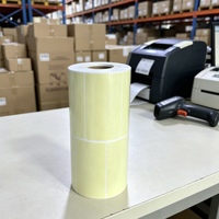 Rouleau d'étiquettes autocollantes vierges jaune clair, couleur personnalisée, autocollant à transfert thermique pour le marquage des stocks industriels en entrepôt
