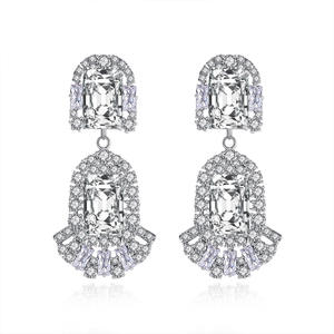 Pendientes de Diamantes en Oro Blanco E1815, Corte Esmeralda, Joyería de Lujo para Mujer, Diamantes Naturales de Color D - Product Image 3