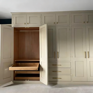 Armoire BALOM personnalisée de couleur Morandi, armoire moderne minimaliste en bois massif jusqu'au plafond, meubles de chambre à coucher, garde-robe - Product Image 6