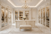Conception d'intérieur sur mesure, ensemble de meubles de luxe de style palais français, plan de décoration de villa tout-en-un