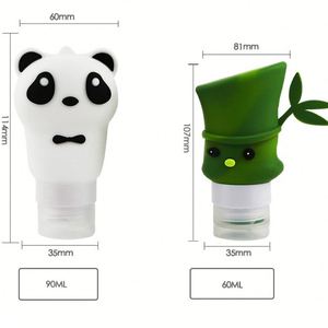 Cartoon Panda Bamboos Shape Silicone <b>Travel</b> Squeeze Bottle Refillable Squeeze <b>Containers</b> Small Empty Bottles - Product Image 4