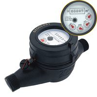 Compteur d'eau domestique à cadran sec en nylon WRAS RS485 Multijet avec sortie impulsion ISO 4064 DN15-DN50 IP65 pour eau potable