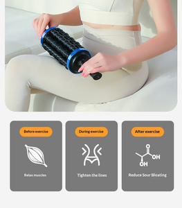 Masajeador percusivo inalámbrico con control remoto para terapia de recuperación muscular y de tejidos profundos con base manos libres - Product Image 5