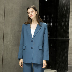 New Fashion Ladies abito da lavoro monopetto blu abbigliamento quotidiano abito leggero abiti da <span class=keywords><strong>donna</strong></span> formali Plus Size scollo a v regolare - Product Image 2