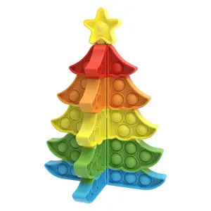 Nhà Sản Xuất Chuyên Nghiệp Cây Giáng Sinh Tuyết Series Đẩy Bong Bóng Cảm Giác Fidget Toy Puzzle