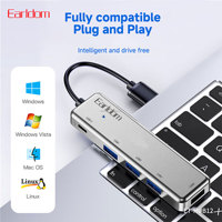 Estación de Conexión USB 2.0 4 en 1 Earldom, Adaptador OTG Multi-Puerto USB 3.0 y 2.0 de 4 Puertos para Macbook Pro, PC y Computadora