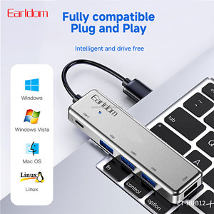 Earldom 4 in 1 USB 2.0 <b>HUB</b> Docking Station to USB 3.0 2.0 4 Ports Multi Splitter OTG Adapter for Macbook Pro PC Computer - Product Image 4