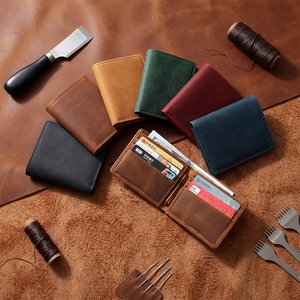 <span class=keywords><strong>Portefeuille</strong></span> bifold en <span class=keywords><strong>cuir</strong></span> Crazy Horse léger, élégant et vintage, fait main, très apprécié, pour <span class=keywords><strong>homme</strong></span>, usage quotidien - Product Image 1