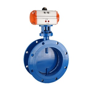 Vanne papillon pneumatique D641W-1C en acier inoxydable et acier au carbone, haute température, pour flux de gaz, connexion à collier bidirectionnelle - Product Image 1