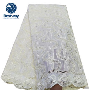 Bestway – tissu coréen 100% coton brodé en dentelle suisse - Product Image 2