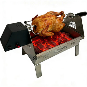 Griglia Elettrica Rotante BlazeFor per Barbecue, Dimensioni 52.5x20.5x38.5cm e Piastra in Carbonio ad Alta Resistenza per Campeggio - Product Image 1