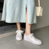 Baskets unisexes en cuir véritable blanc, confortables pour la marche, personnalisables, pour le printemps, l'été, l'automne et l'hiver, chaussures décontractées