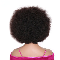 Perruques Afro Pixie bouclées crépues avec frange en cheveux humains