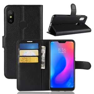 Protecteur de téléphone avec porte-monnaie fentes pour cartes Litchi Texture étui en cuir à rabat horizontal pour <span class=keywords><strong>Xiaomi</strong></span> Redmi 6 Pro / <span class=keywords><strong>Mi</strong></span> <span class=keywords><strong>A2</strong></span> <span class=keywords><strong>Lite</strong></span> - Product Image 1