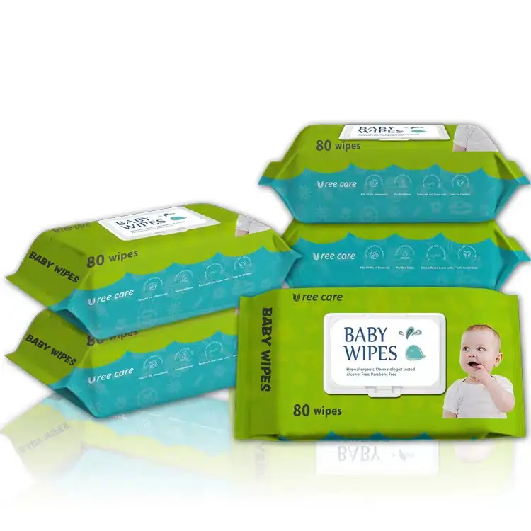 Natural biodegradable wet baby wipes Hypoallergenic Plant-Based Bamboo Baby Wet Wipes high quality organic baby wipes