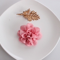 7cm Roulé Rose Tissu Fleurs Bouffée Cheveux Accessoires pour Enfants et Femmes Cheveux pour Filles et Femmes