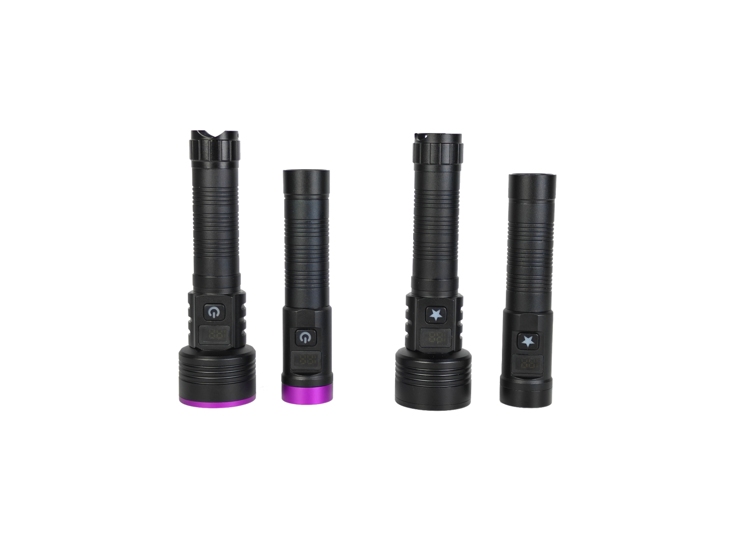 High-Power Rechargeable UV Flashlight Violet Light Beam Aluminum Alloy LED for Banknote Fluorescent Agent Detection for Camping