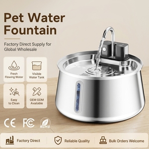Fontanella <span class=keywords><strong>per</strong></span> Animali Domestici da 4L a Batteria, in Acciaio Inox con Sensore a Infrarossi, 3 Modalità, Lavabile in Lavastoviglie, <span class=keywords><strong>per</strong></span> <span class=keywords><strong>Gatti</strong></span> e Cani - Product Image 1
