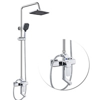 Ensemble de robinetterie moderne réglable en laiton exposé mural pour salle de bain pluie salle de bain chrome pour système de douche