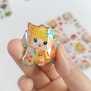 Lámina de Pegatinas Autoadhesivas 3D de PVC con Diseños de Anime para Decoración del Hogar, Pegatinas de Dibujos Animados de Animales para Niños - Product Image 2