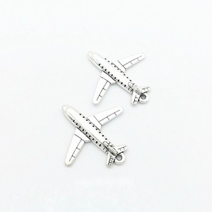 Abalorio de avión de pasajeros con ventana, de aleación de zinc plateada antigua, <span class=keywords><strong>para</strong></span> pulseras de azafatas - Product Image 1