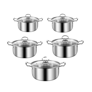 2024 bán buôn bếp Cookware <span class=keywords><strong>Set</strong></span> 10 cái nồi Bộ thép không gỉ 16cm/18cm/20cm/22cm/24cm cảm ứng nấu ăn <span class=keywords><strong>Set</strong></span> cho đồ dùng nhà bếp - Product Image 5