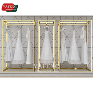 Nhiệm Vụ Nặng Nề Thép Không Gỉ Sàn Đứng Quần Áo Giá Hiện Đại Kim Loại May Hiển Thị Đứng Cho Váy Cưới Cửa Hàng Bán Lẻ - Product Image 3